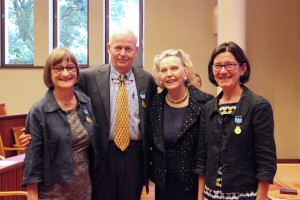 Medaljörerna Docent Lena Jacobson, Professor Jan Ygge, Marianne Bernadotte och professor Gerd Holmström